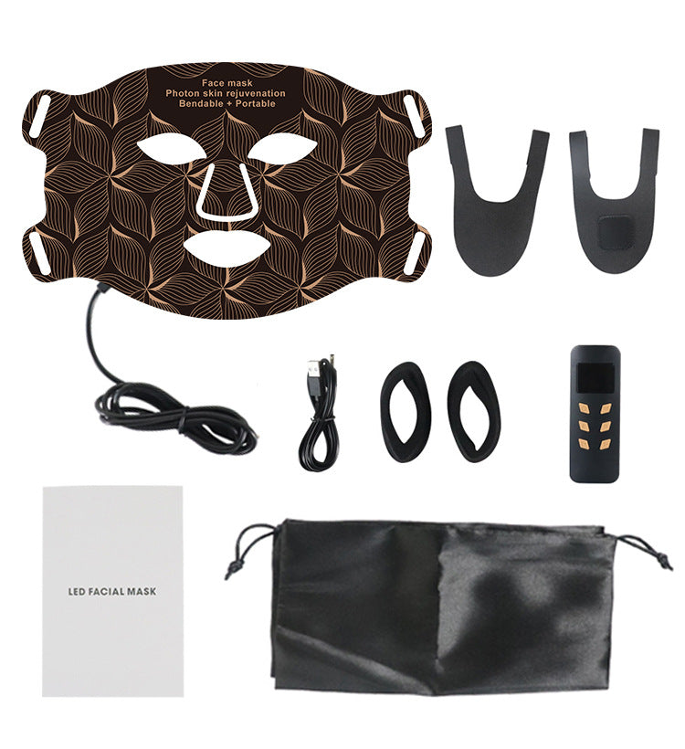 Skin rejuvenating facial mask LED household silicone beauty mask eight color photon spectrum silicone large row lamp - V.I.P Digital Presence