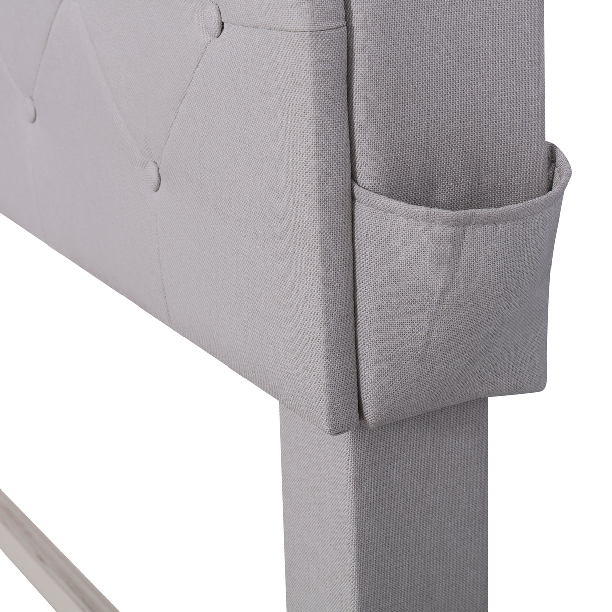 Queen Size Upholstered Platform Bed with Storage Headboard LED USB Charging and 2 Drawers Beige