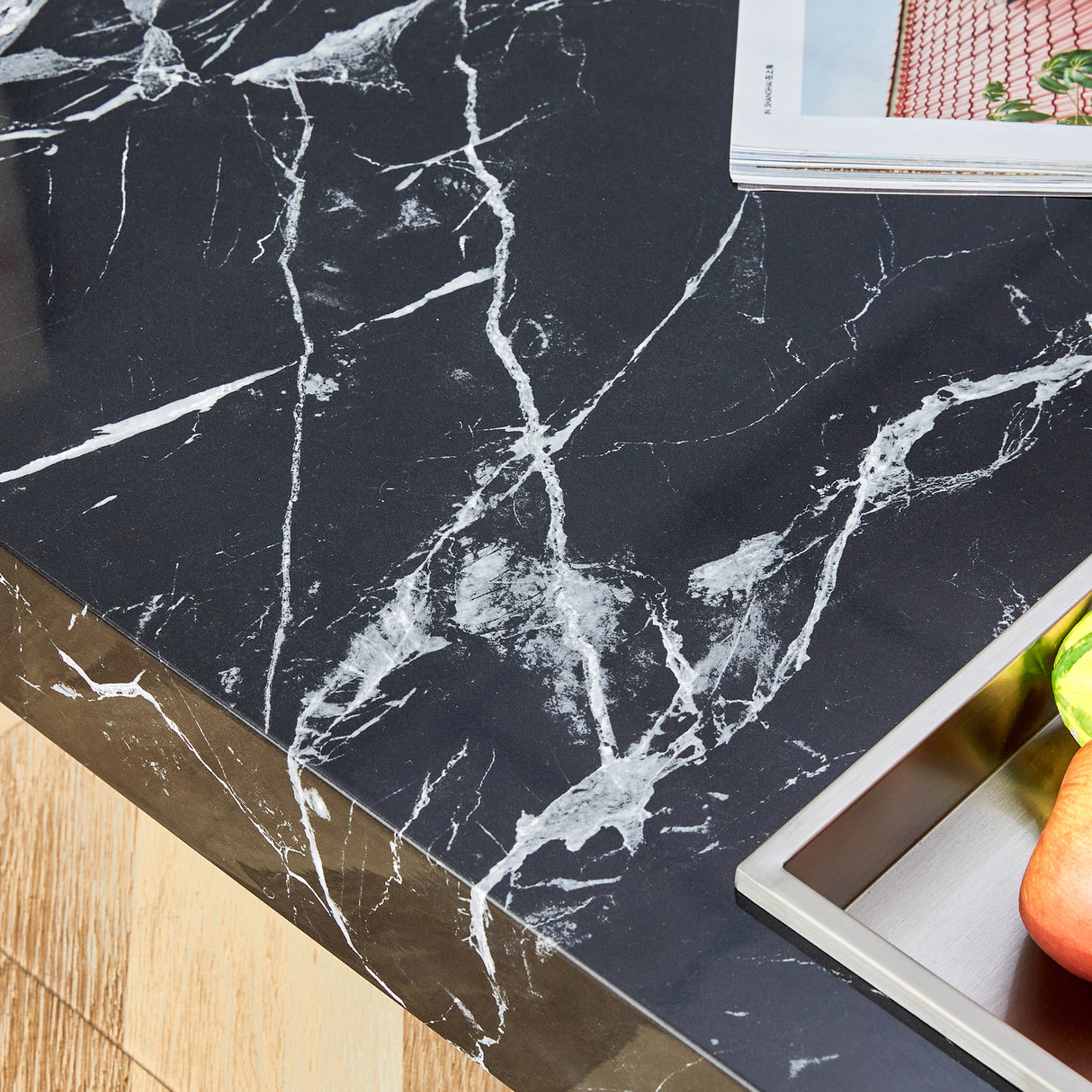 A modern and practical coffee table made of MDF material with black patterns - V.I.P Digital Presence