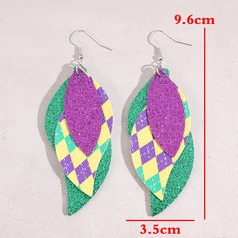 PU Leather Leaf Dangle Earrings - V.I.P Digital Presence