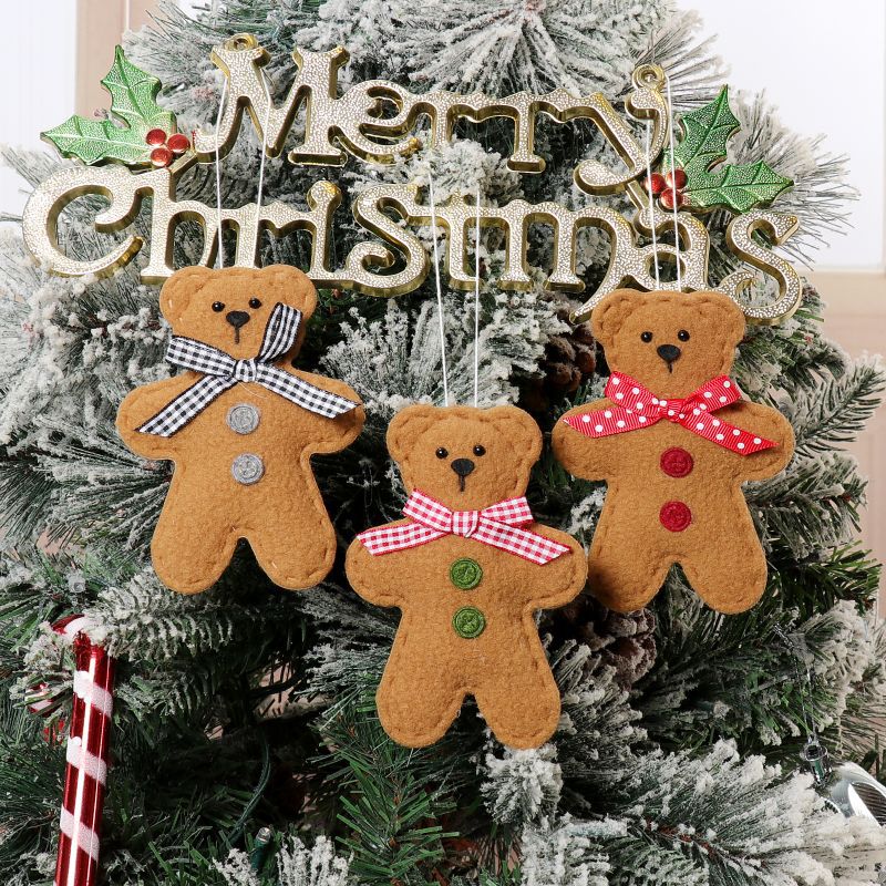 Christmas Party Decoration Christmas Tree Christmas Cartoon Pendant Biscuit Bear Small Pendant Set Christmas Supplies - V.I.P Digital Presence