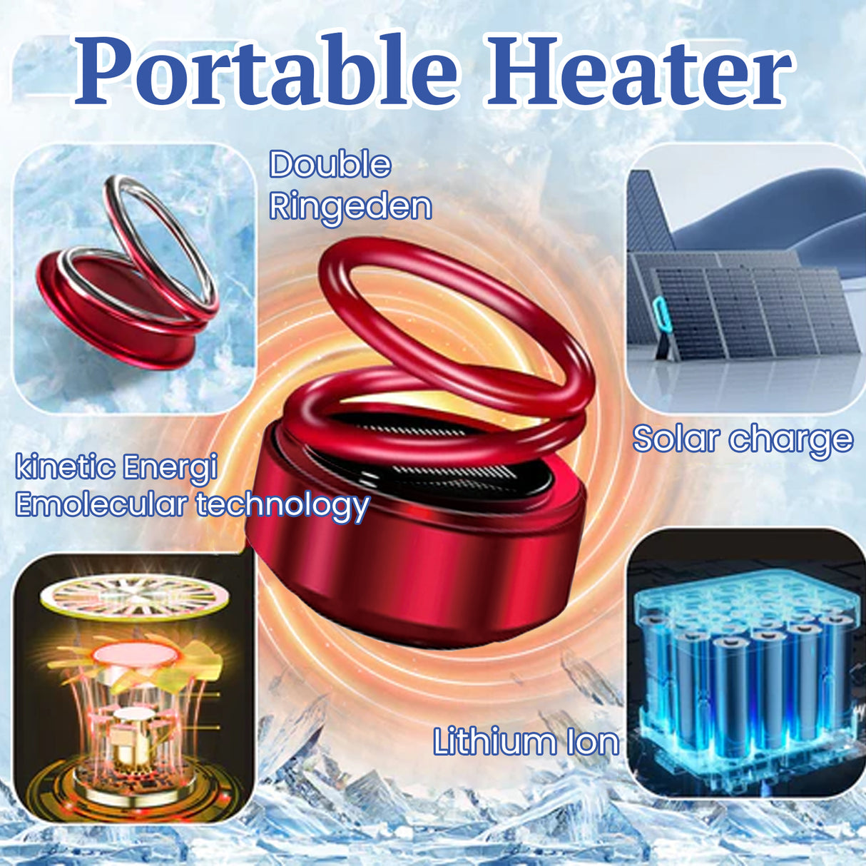 Portable Dynamic Molecular Heater, Car Window Snow, Ice And Fog Removal Convenient Heater - V.I.P Digital Presence