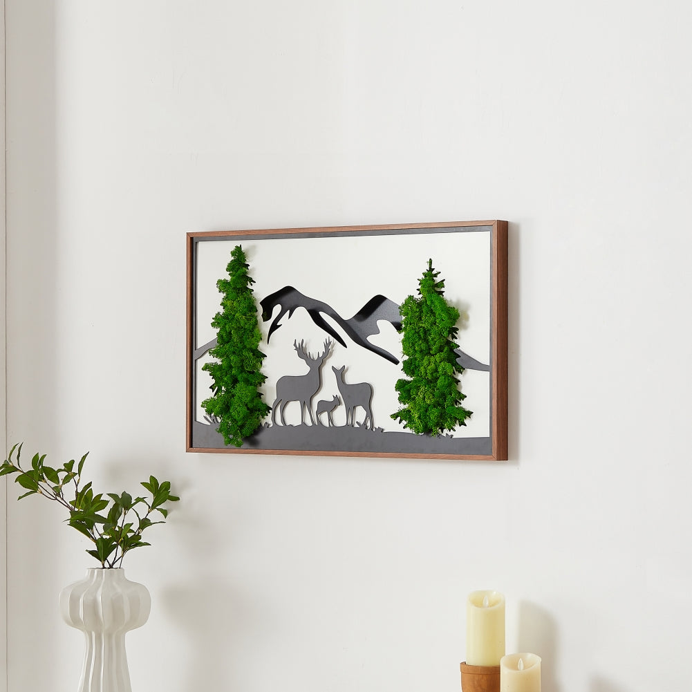 Deer Metal Art Moss Wall Decor