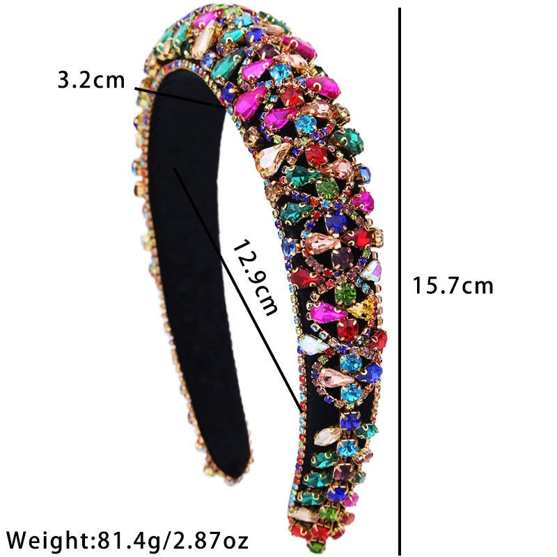 Baroque sparkling colored rhinestone sponge head hoop - V.I.P Digital Presence
