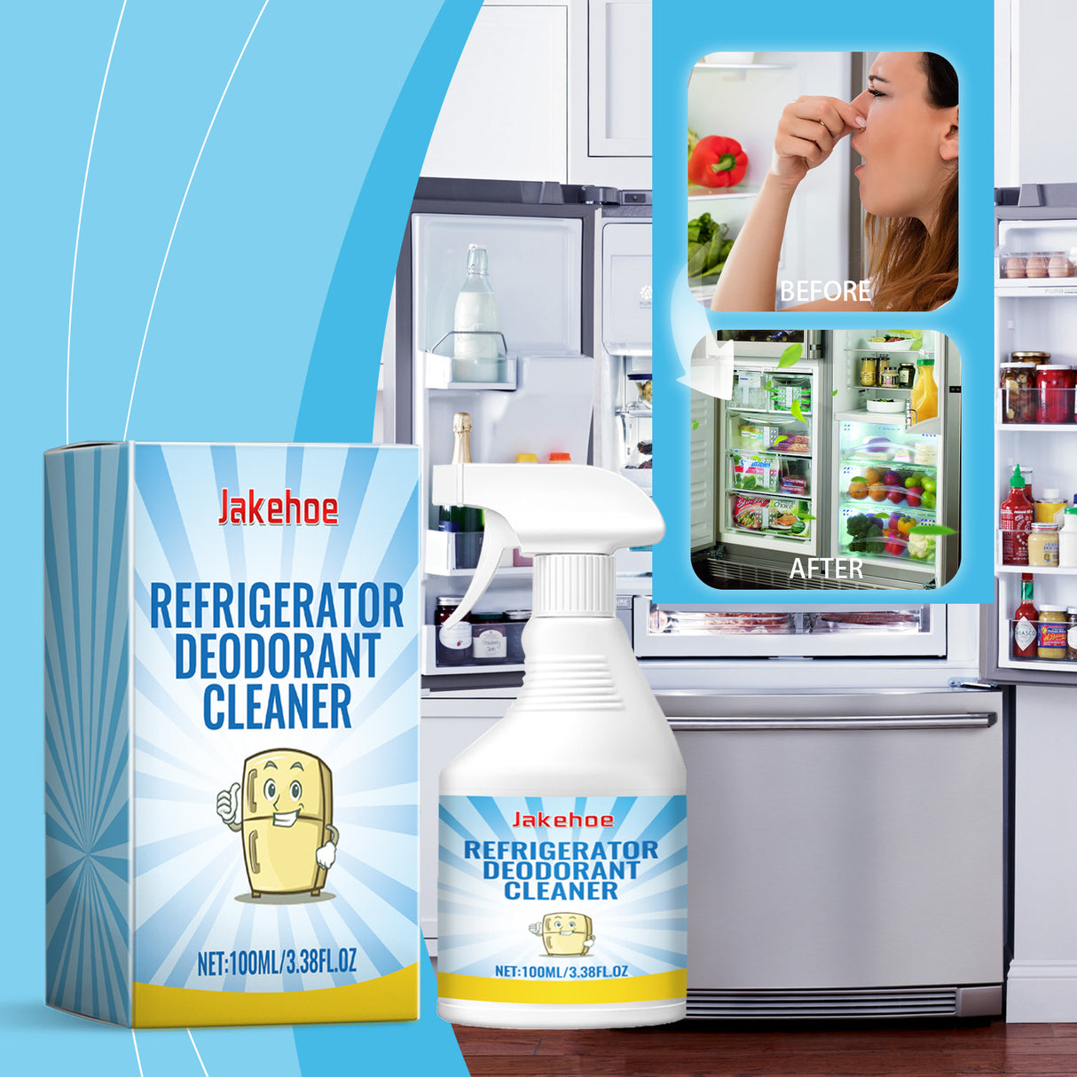 Refrigerator Deodorant Cleaner, Freezer Deodorant Cleaner Refrigerator Quick Deodorant Cleaner Spray - V.I.P Digital Presence