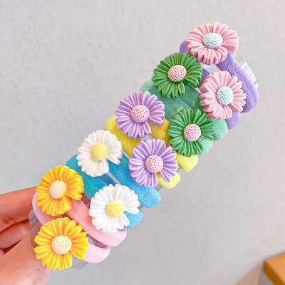 10PCS/Set Rainbow Cartoon Character Fruits Flower Nylon Elastic Hair Bands Women Girl Sweet Rubber Hair Tie Scrunchie Headwear - V.I.P Digital Presence