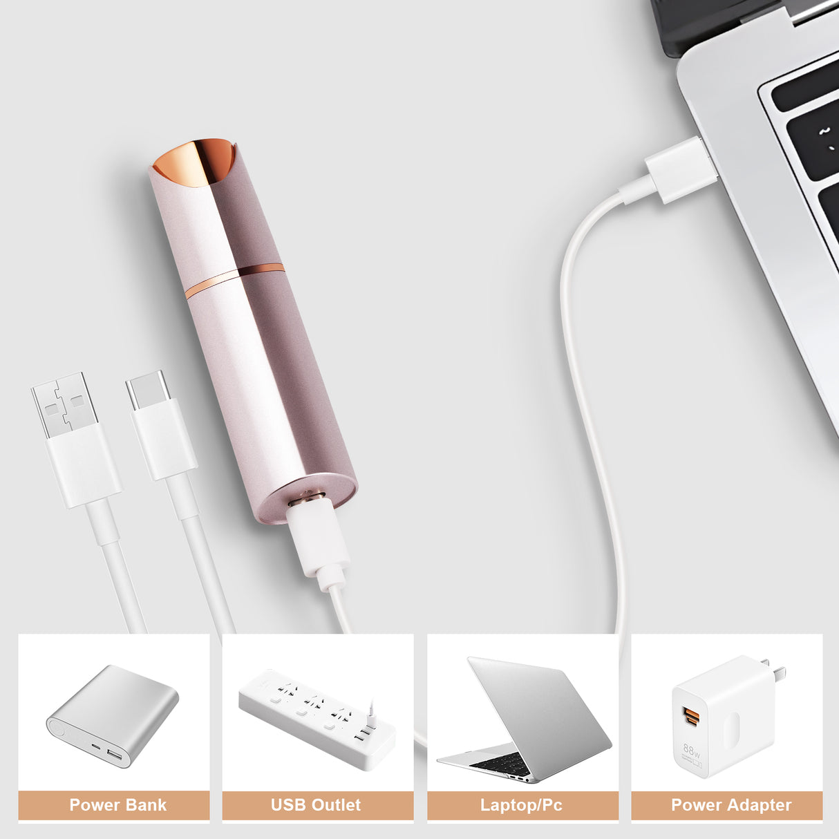 Rechargeable Eyebrow and Facial Hair Remover for Women 2 in 1 Razor with Built-in LED Light for Painless Hair Removal - V.I.P Digital Presence