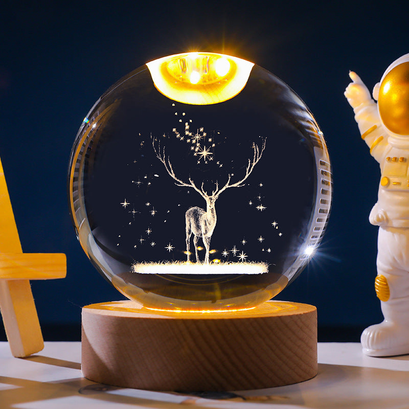 Starry Sky 3D Micro Landscape Crystal Ball Home Desktop Creative Interior Carving White Crystal Ball Ornament Craft Gift product - V.I.P Digital Presence