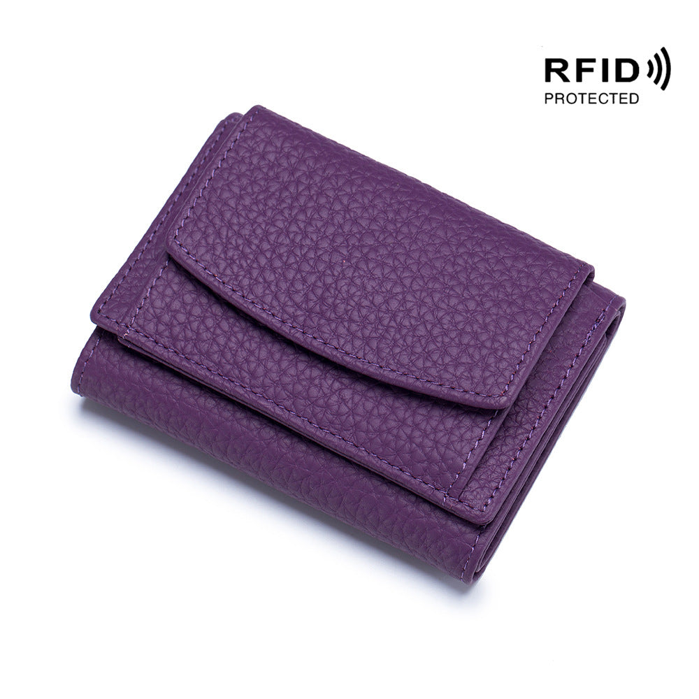 Small wallet women's genuine leather Japanese style fabric RFID coin bag wallet mini wallet short - V.I.P Digital Presence