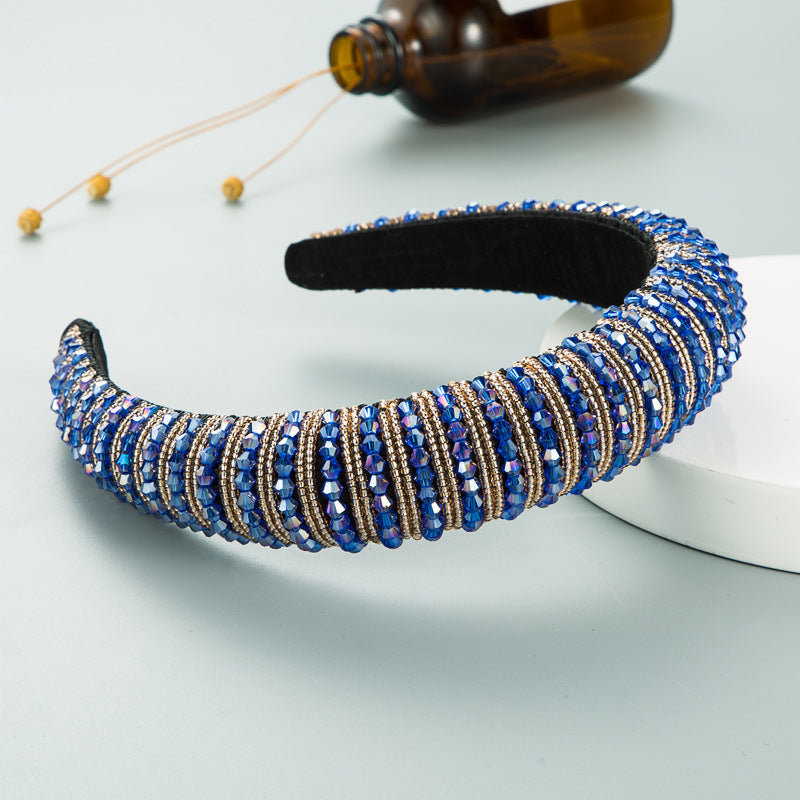 Hair Hoop Hand-woven Beaded Head Hoop Female Baroque Sponge Hair Bundle Korean Face Wash Hair Accessories - V.I.P Digital Presence