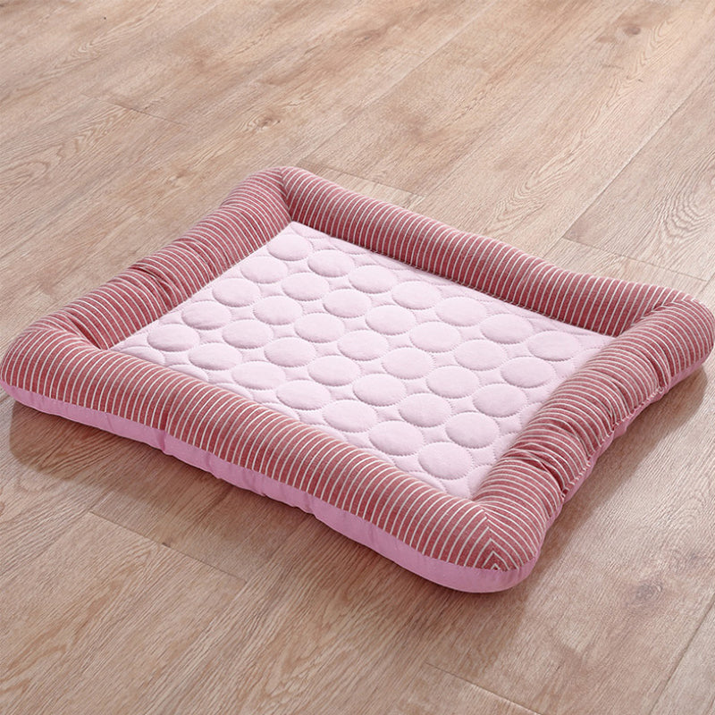 Cooling pet mats for dogs & cats (puppies/kittens): ice silk, breathable, soft summer pads in pink/blue. - V.I.P Digital Presence