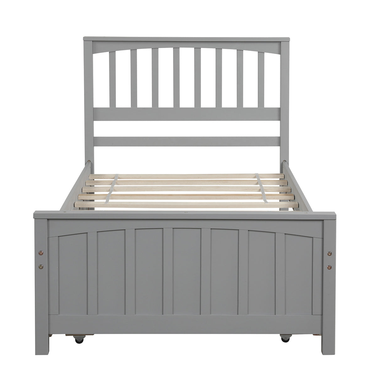 Twin size Platform Bed with Trundle Gray