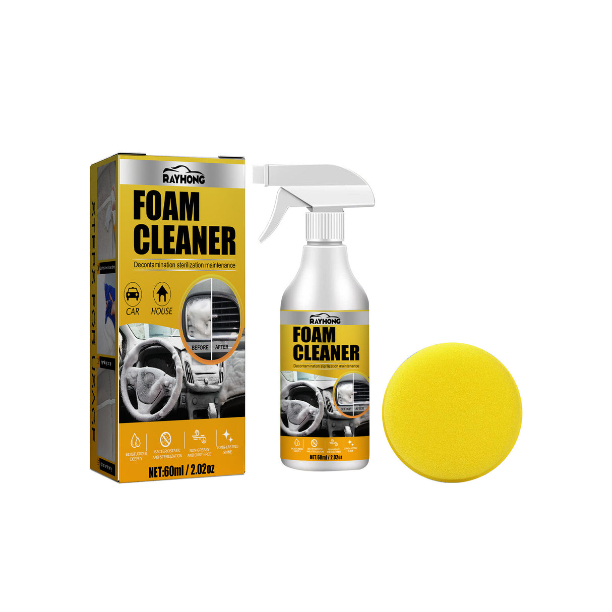 Car Interior Foam Cleaner, Wash Free Decontamination Seat Ceiling Instrument Panel Foam Cleaner - V.I.P Digital Presence