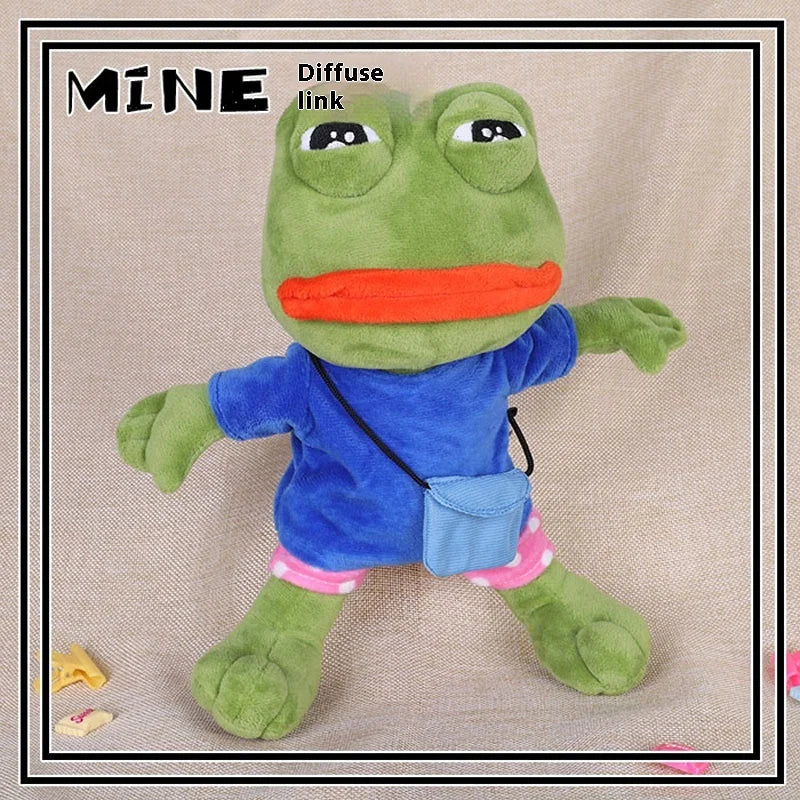 Original New Sad Frog Doll Plush Toy Juvenile Version Shoulder Bag Pepe Funny Green Frog Big Mouth Smiling Frog Boys Gifts - V.I.P Digital Presence