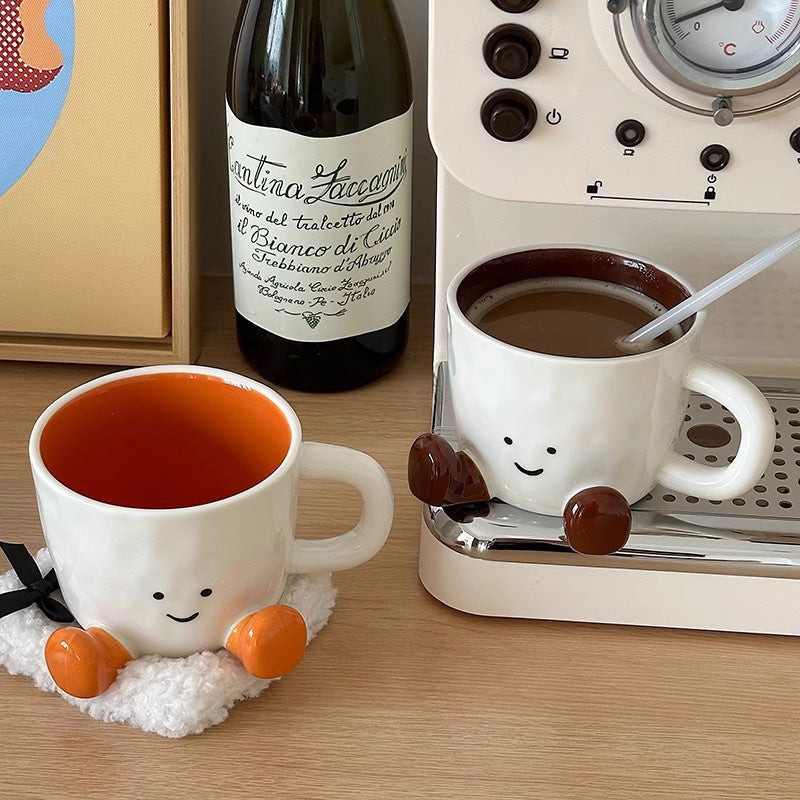 Kawaii hand - pinch feet ceramic coffee cup. High - aesthetic, great for home/dorm. Ideal gift, doubles as mark cup. - V.I.P Digital Presence