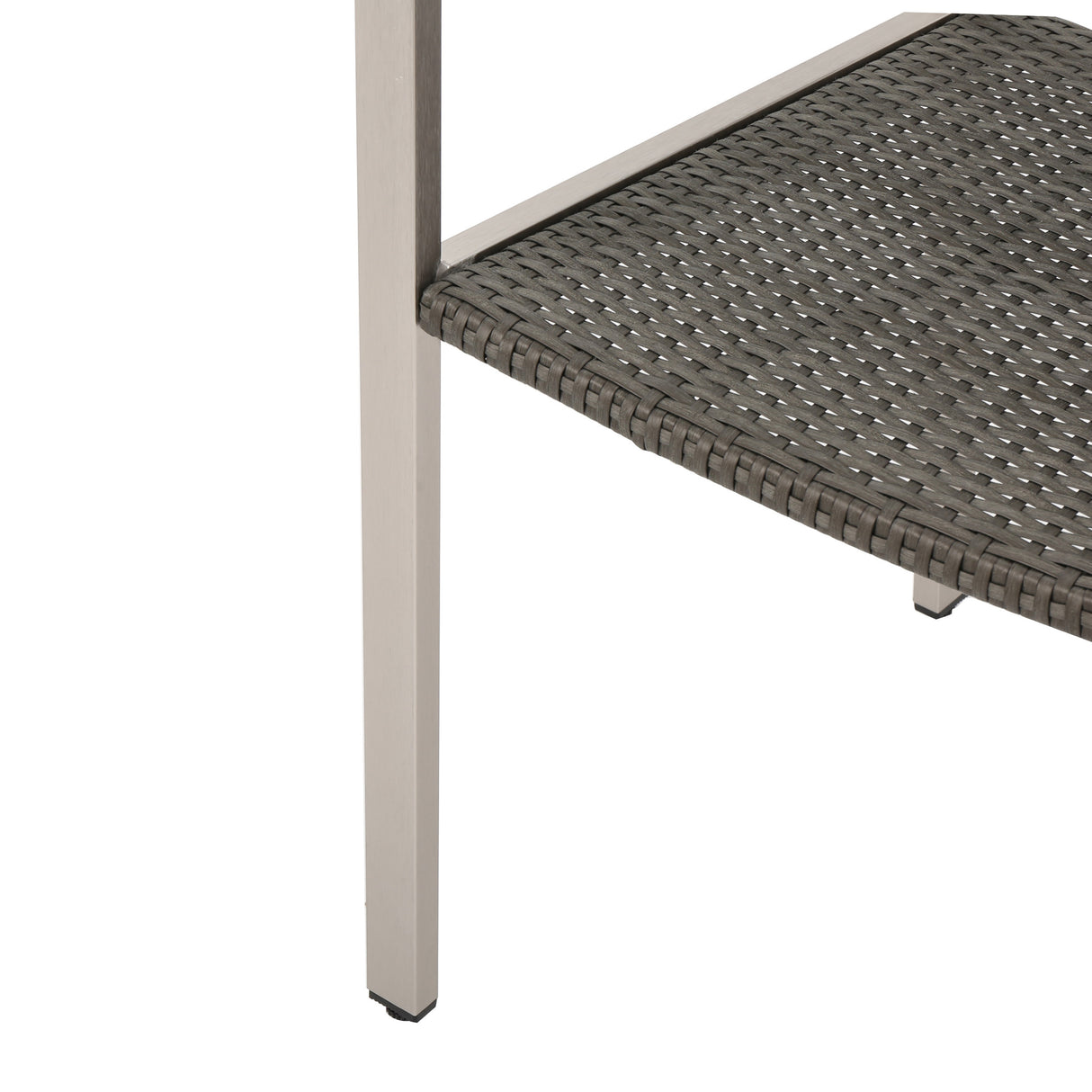 Cape Coral Outdoor Wicker Dining Chairs with Aluminum Frames, 2-Pcs Set, Grey - V.I.P Digital Presence