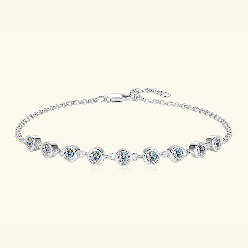 Inlaid Moissanite 925 Sterling Silver Bracelet - V.I.P Digital Presence