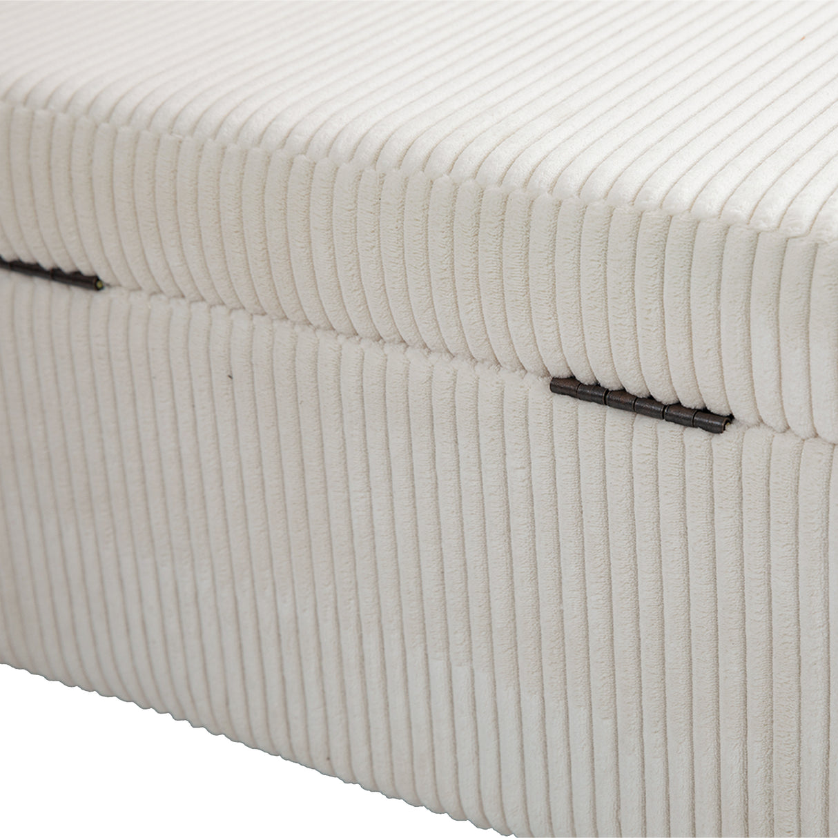 COOLMOR storage Ottoman chair with safety hinge and soft cushion fabric storage Ottoman stool (beige) - V.I.P Digital Presence