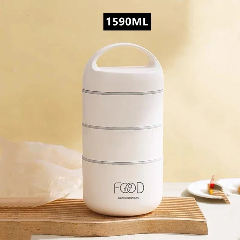 1240ML/1590ML Large Capacity Stainless Steel 304 Lunch Box Leak-Proof Multi layer Thermal Bento Box Adult Student Food Container - V.I.P Digital Presence