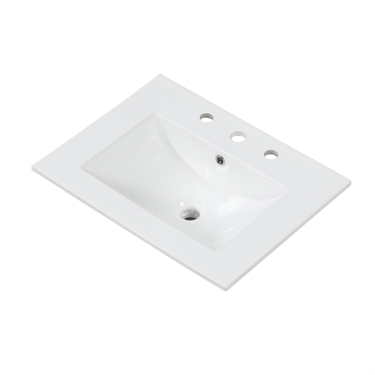 24" Bathroom Vanity with Sink, Bathroom Vanity Cabinet with One Drawer and Doors, Adjustable Shelf, Solid Wood and MDF, White - V.I.P Digital Presence