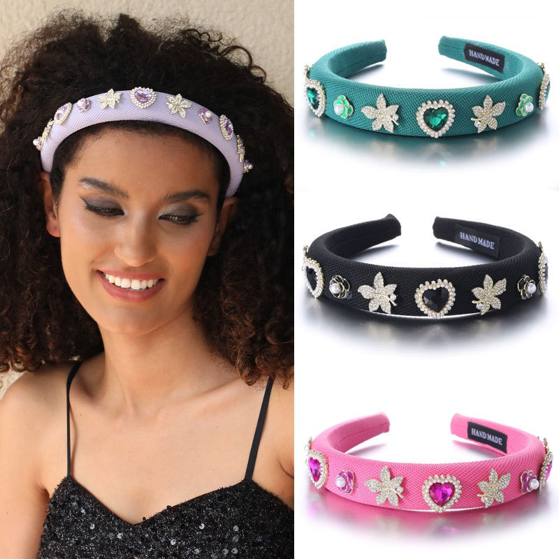 Fashionable Drip Oil Camellia Heart Solid Color Sponge Head Hoop - V.I.P Digital Presence