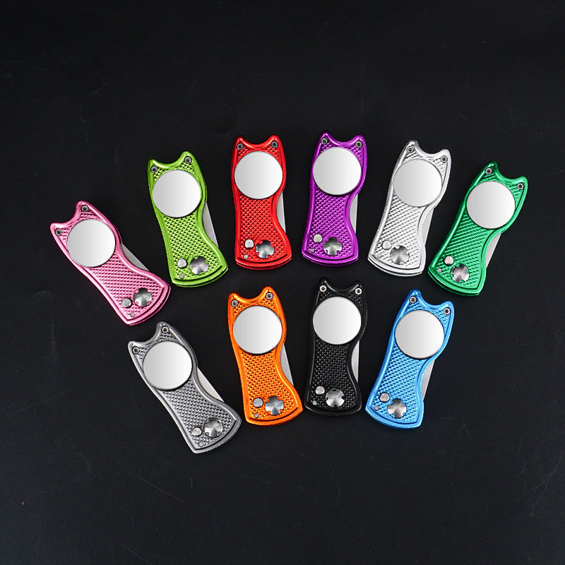 Golf Course Fork Folding Tools Metal Aluminum Handle Tools Gift Accessories Supplies