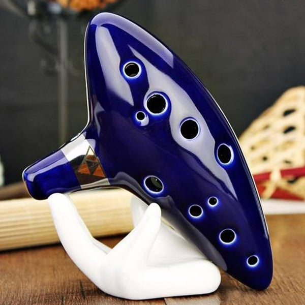 12 Holes Ocarina Ceramic Alto C Legend of Zelda Ocarina Flute Blue Instrument - V.I.P Digital Presence