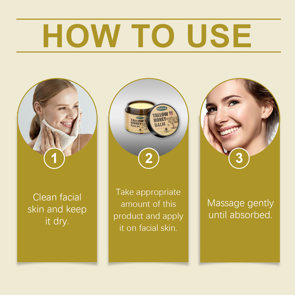 Tallow Honey Facial Moisturizer Hydrating Moisturizing Gentle Care Skin Cream