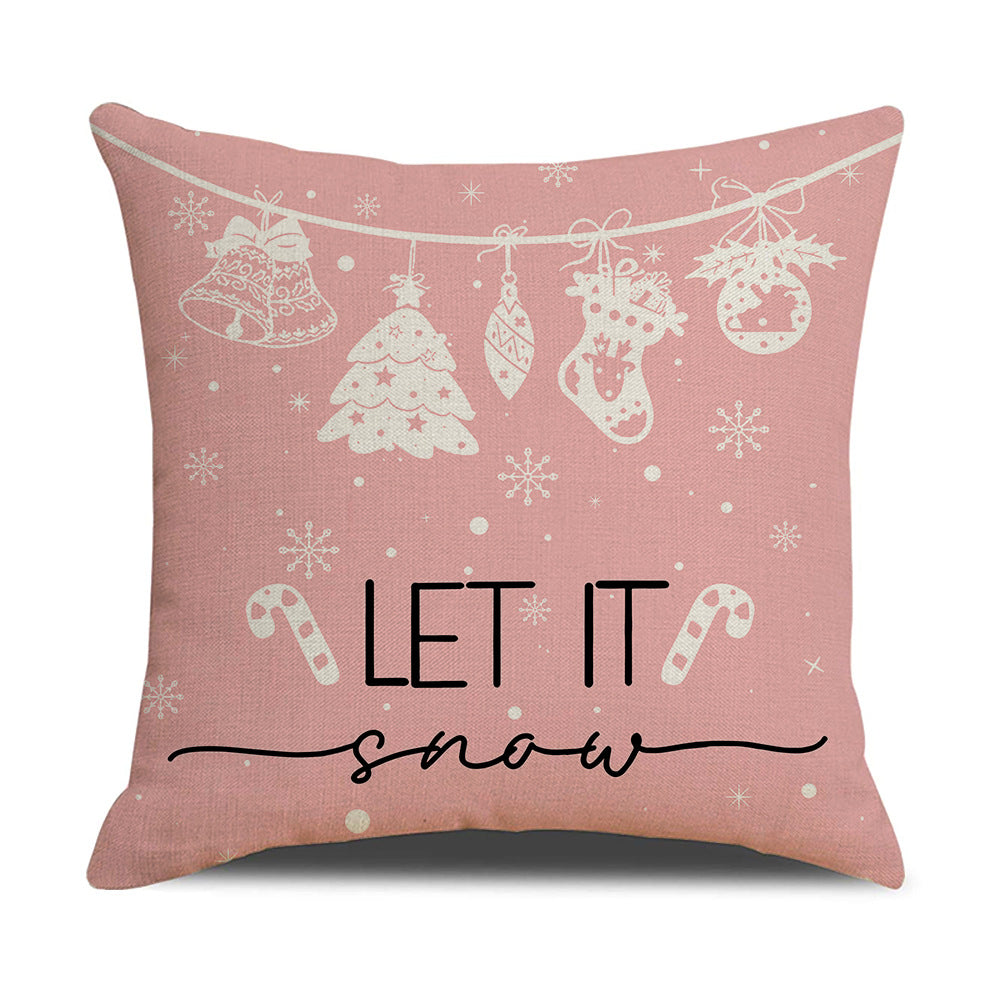 Pink Dog Christmas Snowman Pillow Cover Amazon Home Sofa Cushion Cover Holiday Pillow - V.I.P Digital Presence
