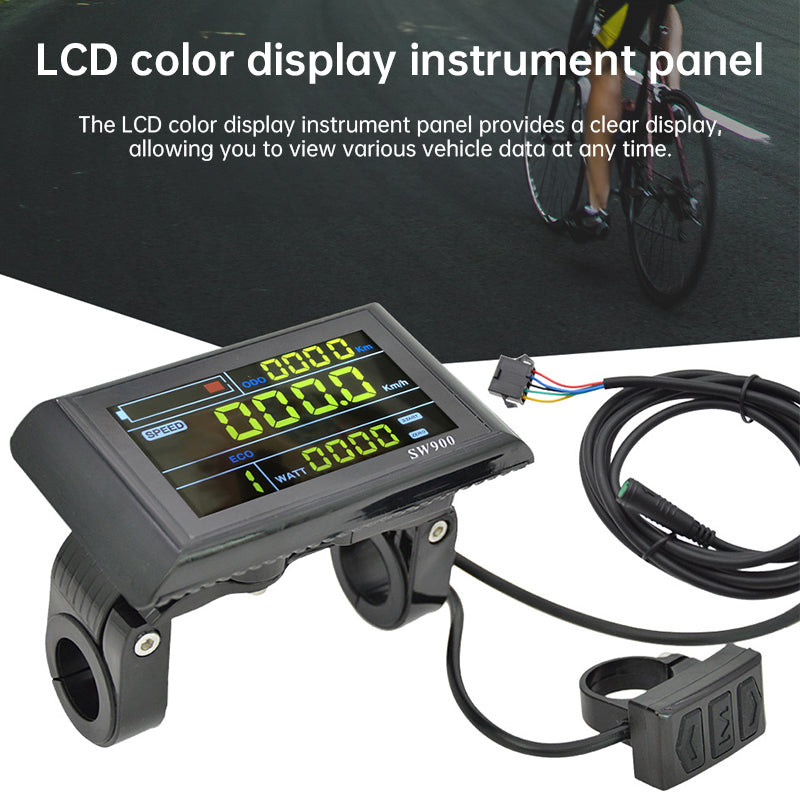 Medidor inteligente a color SW900 de 5/6 pines, pieza de modificación de pantalla de datos LCD de bicicleta de montaña/scooter eléctrico.