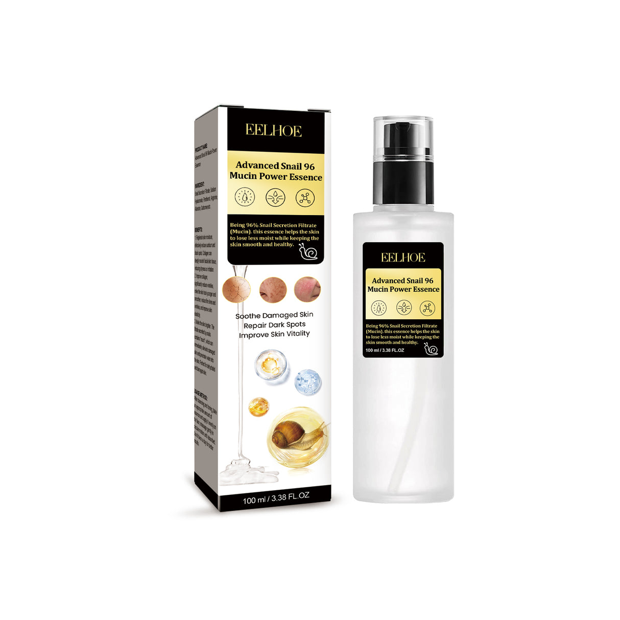 Snail 96 Collagen Essence Lighten Fine Lines, Tender Skin and Moisturize acne muscles - V.I.P Digital Presence