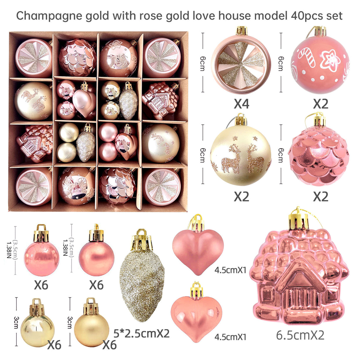 Christmas decoration 6cm electroplated ball plastic ball special-shaped painted Christmas ball gift Christmas tree pendant - V.I.P Digital Presence
