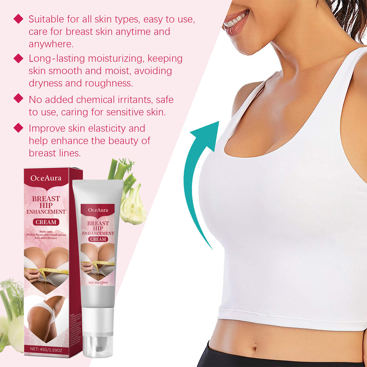 Oceaura Breast Care Cream Moisturizes Firming Chest Line Lift To Show Feminine Charm Massage Treatment Cream - V.I.P Digital Presence