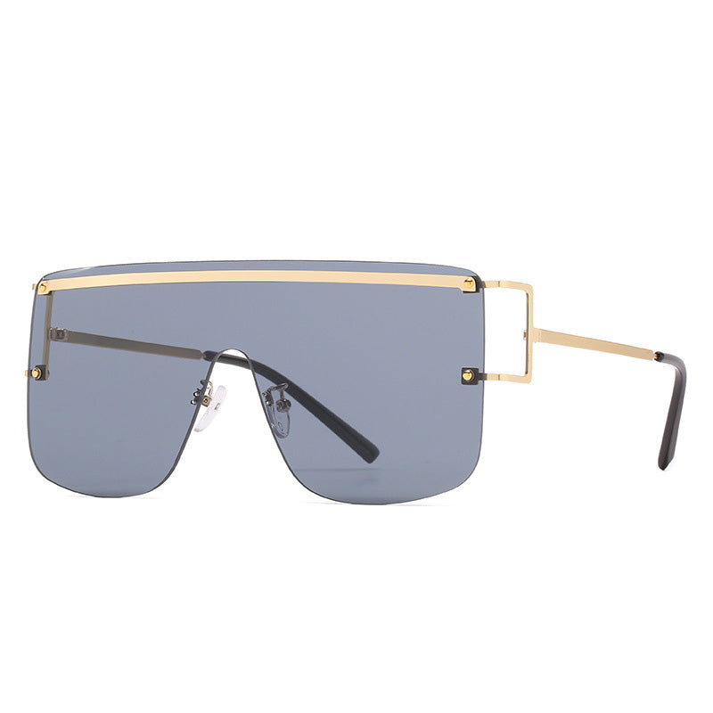 New Style One Piece Sunglasses Fashion Rimless Sunglasses Women's Trendy Sunglasses
