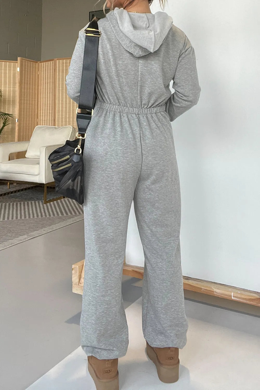Full Size Drawstring Long Sleeve Jumpsuit - V.I.P Digital Presence