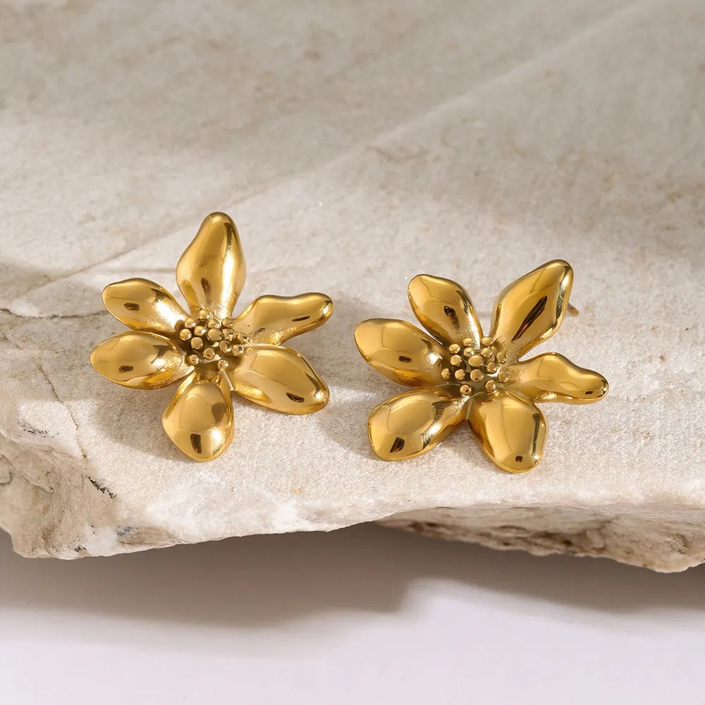 Stainless Steel Flower Earrings - V.I.P Digital Presence