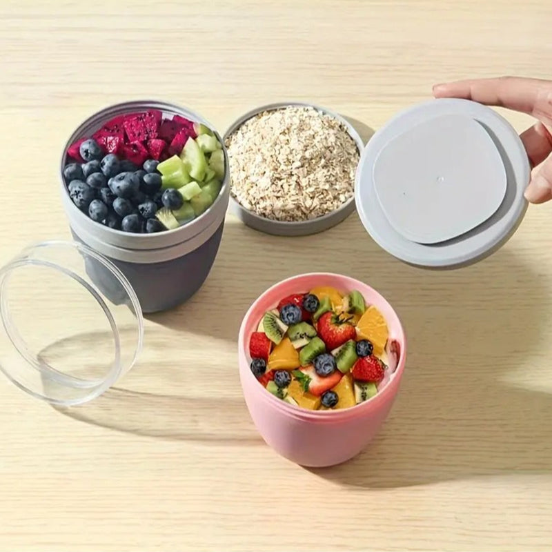 Portable Yogurt Cereal Cups with Lids. Ideal for Overnight Oats, DIY Salads & Parfaits. Great for Breakfast or Lunch - V.I.P Digital Presence