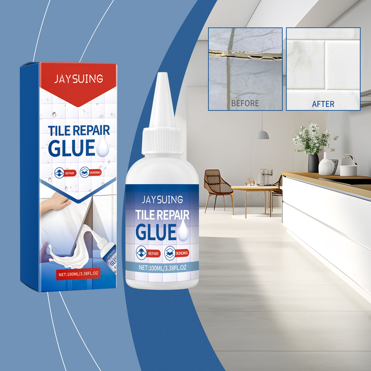 Tile Repair Glue Living Room Kitchen Floor Cracks Waterproof Repair Leak Seal Repair Tile Glue - V.I.P Digital Presence