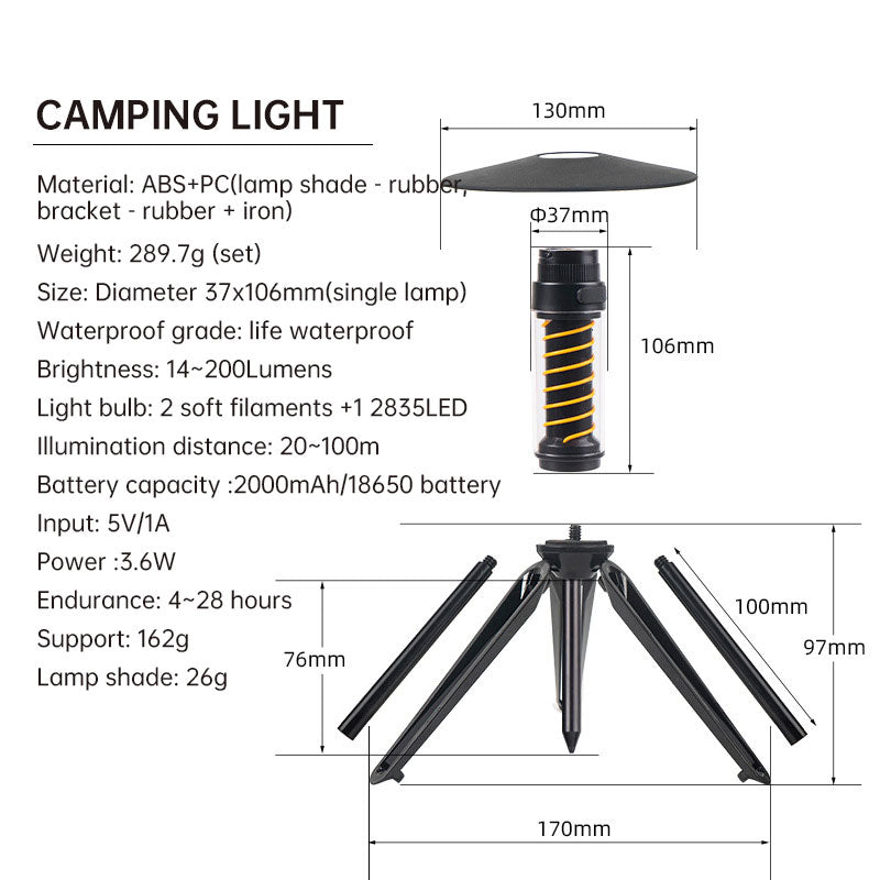 Outdoor Camping Light Portable Night Light Portable Flashlight Tripod Stand Lighting Lighthouse Marquee Tent Atmosphere Light - V.I.P Digital Presence