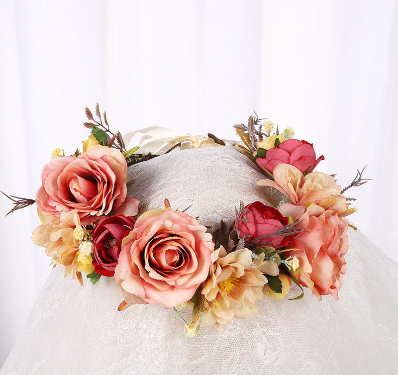 Korean style flower garland headwear, fresh flower crown, fashion show, dance party, flower crown, vacation, countryside props, - V.I.P Digital Presence