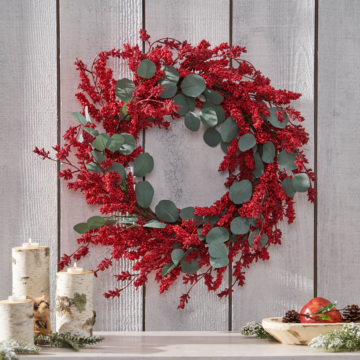 29" EUCALYPTUS/BERRY WREATH - V.I.P Digital Presence