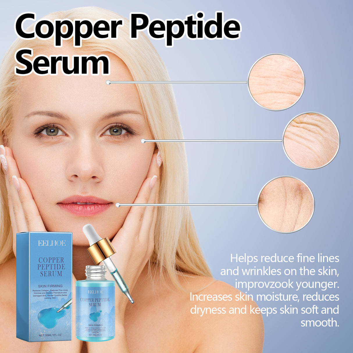 Copper Peptide Serum, Fade Out Fine Lines Moisturize Skin Firming Bright Spots And Delicate Pores - V.I.P Digital Presence