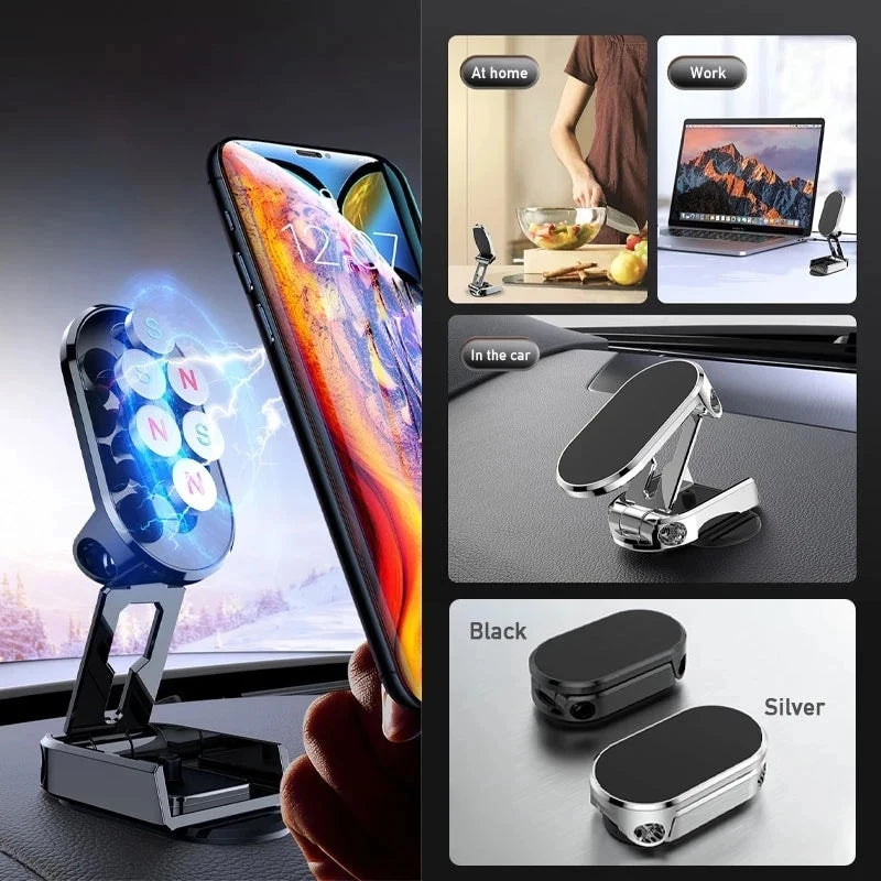 New Car Magnetic Phone Holder Folding Strong Magnet Mount Mobile Phone Metal Stand GPS Support for IPhone 13 12 Xiaomi Samsung - V.I.P Digital Presence