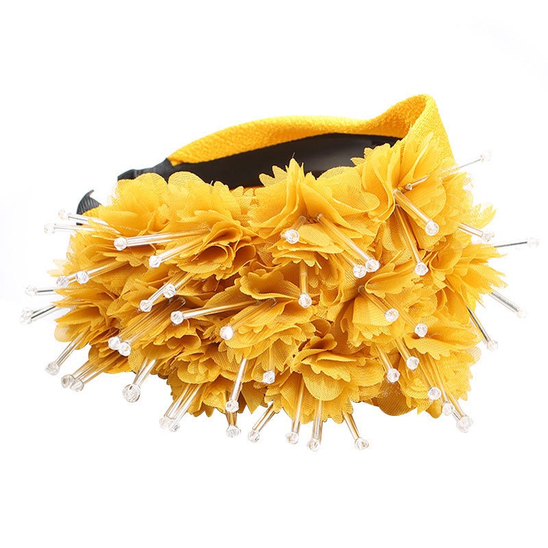 Fashionable Handmade Fabric Crystal Beads Simulated Flower Hair Hoops - V.I.P Digital Presence