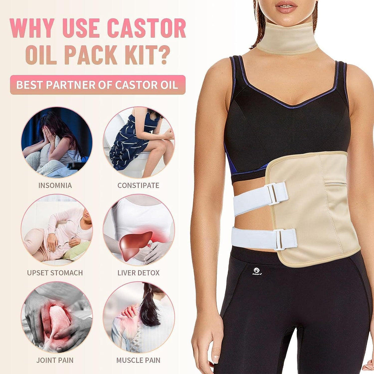 Castor oil bag is reusable, soft, and oil leak proof, with essential oil auxiliary bag and adjustable waist belt - V.I.P Digital Presence