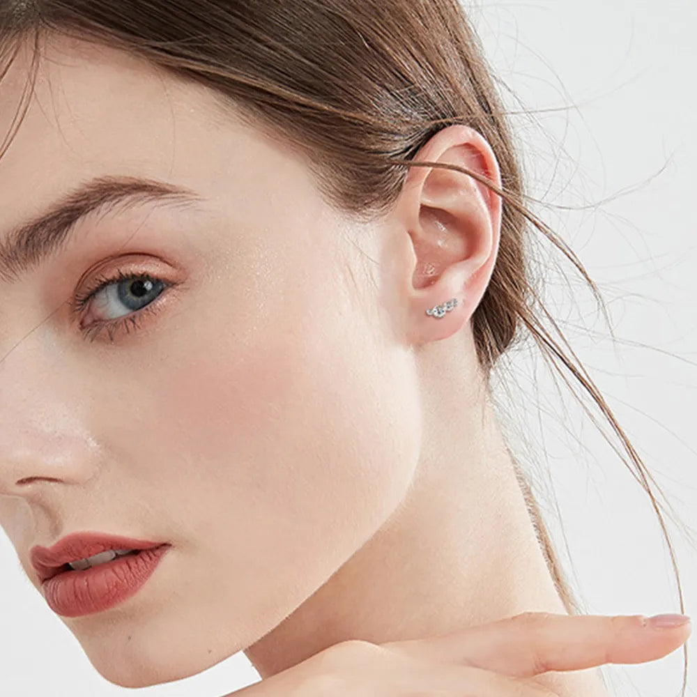 Moissanite 925 Sterling Silver Stud Earrings - V.I.P Digital Presence