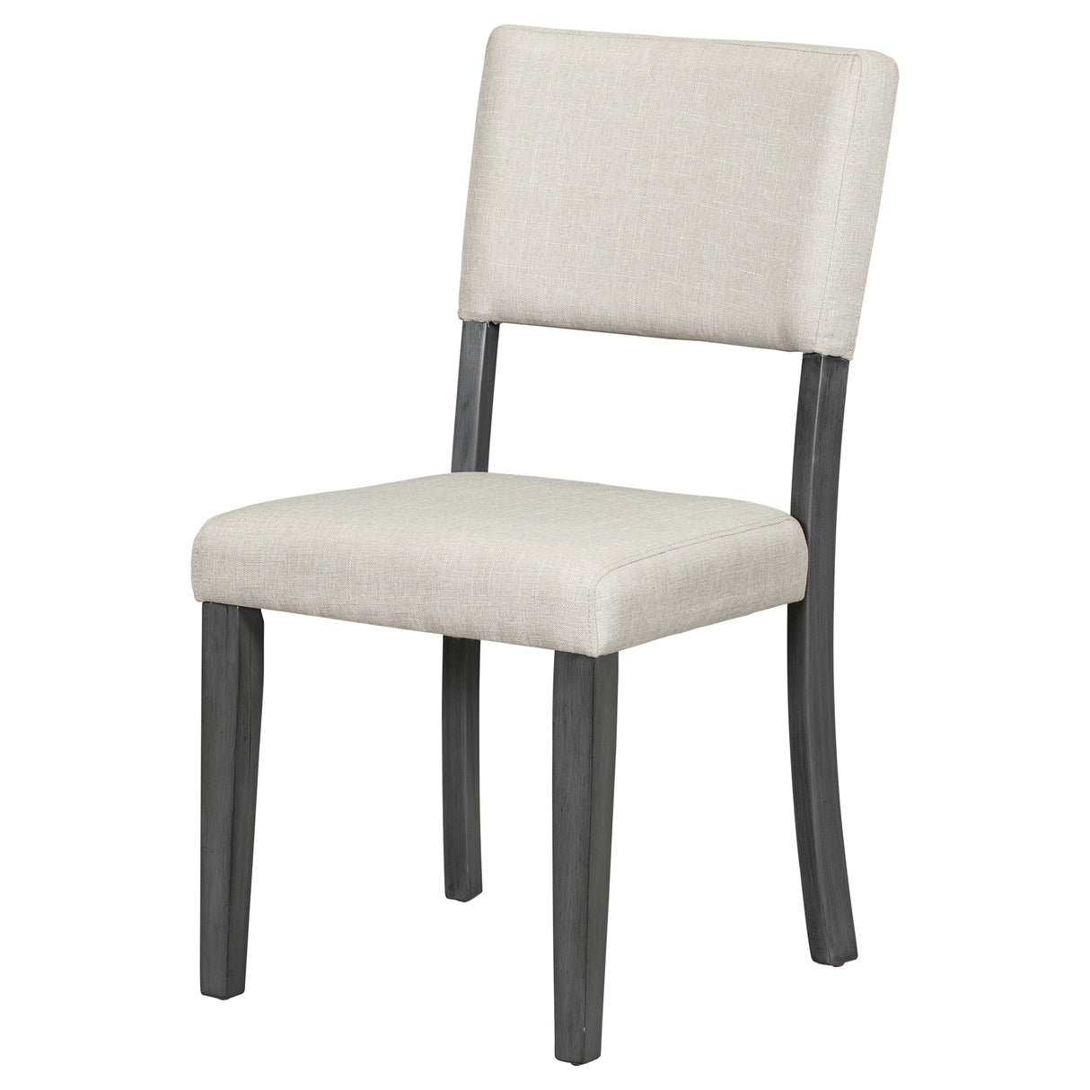 TREXM Five Piece Retro Round Dining Table Set with Curved Brackets and 4 Restaurant Cushioned Chairs (Dark Gray)