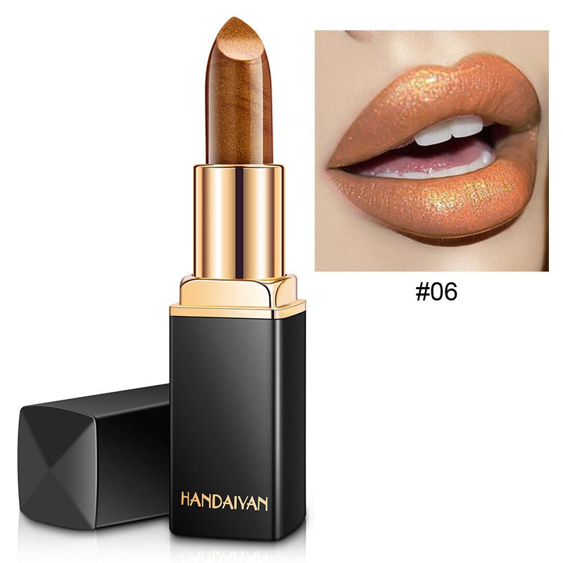 HANDAIYAN Shiny Metallic Lipstick Pearlescent Color Change Warm Lipstick Gold lipstick - V.I.P Digital Presence
