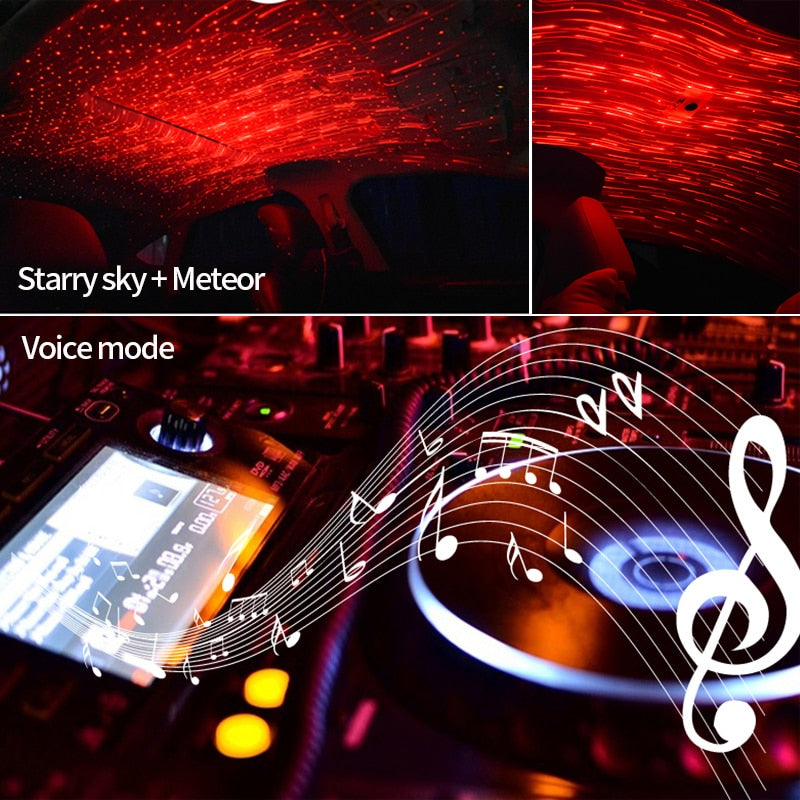 Light Projector Car Decoration Light USB LED Starry Sky Star DJ RGB Laser Projector Music Sound Remote Control Auto Car Styling - V.I.P Digital Presence