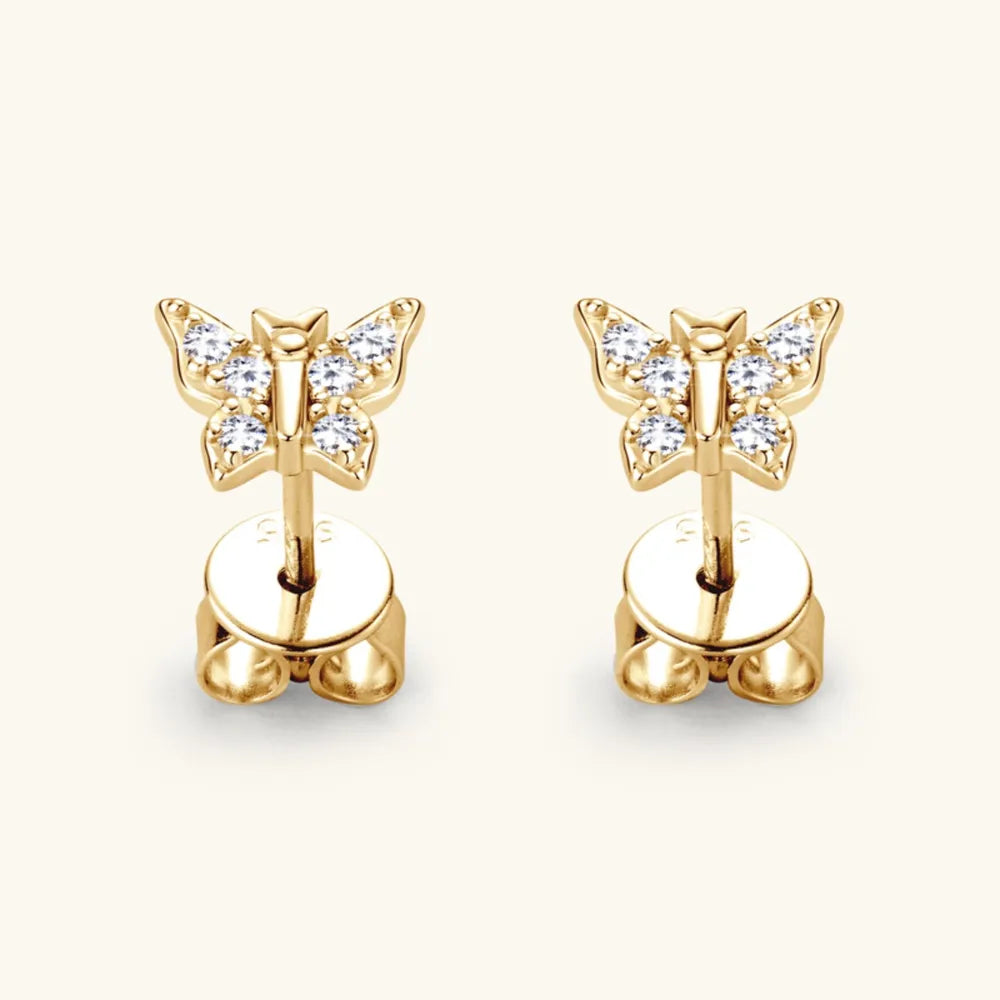 Moissanite 925 Sterling Silver Butterfly Stud Earrings - V.I.P Digital Presence